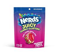 NERDS Juicy Gummy Clusters, Strawberry Punch, Juicy and Gummy Candy, 1 borsa stand up, per spuntini e condivisione, 202,7 g