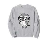 Nerdy Birdy Kawaii carino uccello felice con occhiali animale Felpa