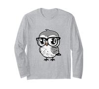 Nerdy Birdy Kawaii carino uccello felice con occhiali animale Maglia a Manica