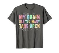 Nerdy Il Mio Cervello ha troppe schede Open Squad Camp Insegnante I Maglietta