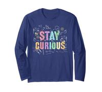 Nerdy Stay Curious Scienza Biologia Crew Insegnante Think Geek Maglia a Manica