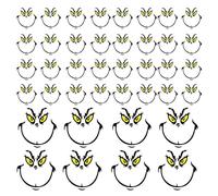 Nereds 40 adesivi Grinch adesivi decorativi natalizi adesivi fai da te adesivi per il viso Grinch adesivi adesivi decalcomanie per porte finestre di Halloween