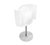 NEREIDE L- LUME IN METALLO CROMO E VETRO BIANCO CON DECORI 1 LUCE ATTACCO E14