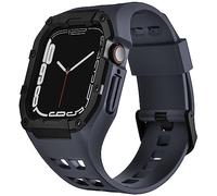Nereides Compatibile con Apple Watch Starp da 45 mm e 44 mm, per cinturino iWatch serie 9/8/7/6/5/4/SE/SE2, custodia robusta e resistente con cinturino, antiurto, telaio in policarbonato da uomo