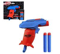 NERF Alpha Strike Slinger SD-1 Blaster a colpo singolo e 2 freccette Nerf Elite in gommapiuma: ricarica, tensione, fuoco, Multi