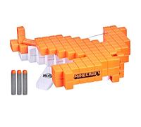 Nerf Balestra di Minecraft Pillager, Balestra che esplode per freccette, include 3 freccette Elite, vera balestra, maniglia di innesco estraibile
