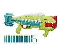 Nerf, blaster DinoSquad Armorstrike, tamburo rotante da 8 dardi, impugnatura sganciabile, 16 dardi Nerf Elite, design da anchilosauro