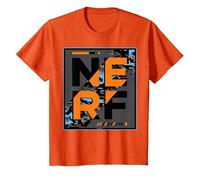 Nerf Camouflage Glitch Poster Maglietta, Bambini, Arancio, 12 Anni