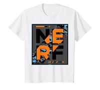 Nerf Camouflage Glitch Poster Maglietta, Bambini, Bianco, 12 Anni