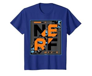 Nerf Camouflage Glitch Poster Maglietta, Bambini, Blu Reale, 12 Anni
