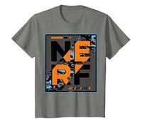 Nerf Camouflage Glitch Poster Maglietta, Bambini, Verde Militare mélange, 12 Anni