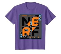 Nerf Camouflage Glitch Poster Maglietta, Bambini, Viola mélange, 8 Anni