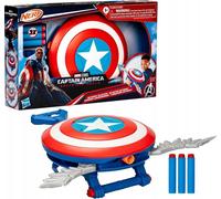 NERF Captain America Shield Blaster - Launcher con 3 freccette