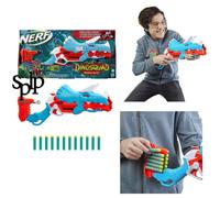 Nerf DinoSquad - Tricera-blast (blaster con alloggiamento per caricamento di 3 dardi, con supporto dardi e design dinosauro Triceratopo, include 12 dardi Elite)