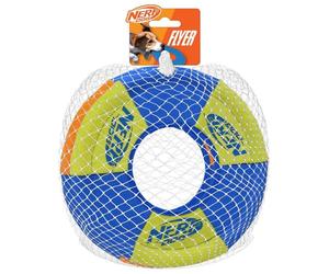 Nerf Dog Giocattolo per Cani da tiro e rimorchiatore, Leggero, Durevole e Resistente all'Acqua, Diametro 20,9 cm, per Razze di Grandi Dimensioni, Confezione da Due Pezzi, Verde e Arancione