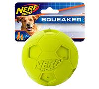 Nerf Dog Palla da calcio con squittio, grande, verde, 10,2 cm