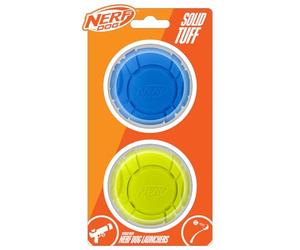Nerf Dog Sonic Ball - Giocattoli per cani, leggeri, durevoli e resistenti all'acqua, 6,3 cm, per razze piccole/medie/grandi, confezione da 2, verde e arancione