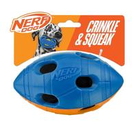 Nerf Dog TPR Bash Football con Crunch Sound, 15,2 cm Durevole Fetch Toy per cani di grossa taglia, blu/arancione