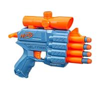 Nerf elite 2.0, blaster prospect qs-4, 8 dardi originali nerf elite, blaster a 4 dardi, mirino telescopico fisso