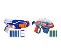 Nerf Elite - Disruptor (Blaster con dardi per Bambini da 8 Anni in su) & Nerf Dinosquad Stegosmash Dart Blaster, deposito per 4 freccette, 5 freccette ufficiali