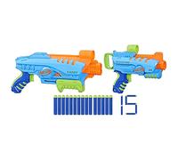 Nerf Elite Junior - Set Ultimate Starter, 2 blaster in gommapiuma facili da usare, 15 dardi Nerf Elite, 2 bersagli, per giochi all'aperto