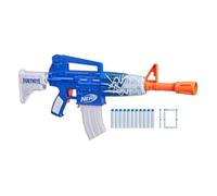 Nerf Fortnite, blaster Blue Shock, caricatore da 10 dardi, 10 dardi Nerf Elite, include codice bonus per sbloccare la copertura Beat nel gioco, blaster a dardi motorizzato