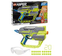 Nerf Hyper Fuel-20 Blaster, 20 Nerf Hyper Rounds, velocità fino a 110 FPS, alimentato a tramoggia, capacità 20 colpi, ricarica facile, occhiali inclusi