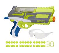 NERF Hyper Impulse-40 Blaster, 30 Nerf Hyper Round, tramoggia di ricarica istantanea a molla aperta, velocità fino a 110 FPS, occhiali inclusi
