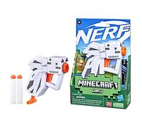 NERF MicroShots Minecraft Ghast Mini Blaster, Minecraft Ghast Mob Design, Includes 2 Official Elite Darts, Pull-Down Priming Handle