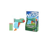 Nerf MicroShots Minecraft Guardian Mini Blaster, design Minecraft Guardian Mob, include 2 freccette ufficiali Nerf Elite, multicolore