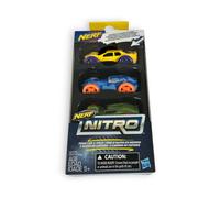 Nerf Nitro Schiuma Auto 3-Pack 7cm Giocattolo Veicolo Set (4 Stili Disponibile,