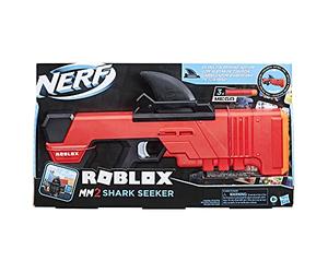 NERF Roblox MM2 Shark Seeker - Pistola con dardi, con Pinna di Squalo e 3 Mega Freccette, Codice per attivare un oggetto di gioco virtuale