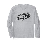 Nerf Spliced Logo Maglia a Manica, Unisex per Adulti, Grigio Melange, S