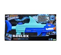 Nerf Super Soaker, Blaster Acqua Roblox Sharkbite: SHRK 500, include Codice per Oggetto Virtuale Esclusivo, Meccanismo a Pompa Multicolore