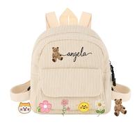 Nergaebe Zaino Personalizzato per Bambine e Bambini, Mini Zaino con Nome Ricamato su Misura, Zaini per Bambini Piccoli, Mini Zainetto per Bambini per l'Asilo e la Scuola Elementare