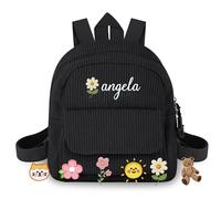 Nergaebe Zaino Personalizzato per Bambine e Bambini, Mini Zaino con Nome Ricamato su Misura, Zaini per Bambini Piccoli, Mini Zainetto per Bambini per l'Asilo e la Scuola Elementare