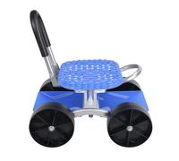 nerhemg Sedile da lavoro da giardino, carrello da giardino, girevole a 360 gradi, sedile girevole con maniglia e vassoio per attrezzi, carrello portautensili per piantare campi all'aperto prato patio