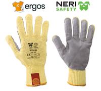 NERI SAFETY 6 PAIA GUANTI Filo Continuo Palmo Crosta Bovina Polso Elastico