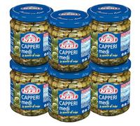 Neri Sottoli - Capperi all'Aceto di Vino - Perfetti per Torte Salate e Ricette a base di Carne o Pesce - Sapore Fresco e Versatile - 6 Confezioni da 212g