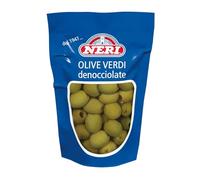 Neri Sottoli - Olive Verdi Denocciolate - Ideali come Condimento per Primi e Secondi piatti, Insalate e come Antipasto - Sapore Delicato e Gustoso - confezione da 185 g