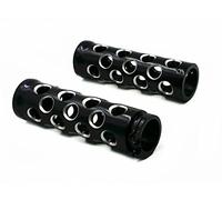 Nero 1" 25mm Fori Rotondi Manopole Moto Cruiser XL FL Chopper Touring Custom Bobber Cafe Racer