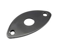 Nero, 1 pezzo spessore ovale ammaccato chitarra elettrica jack uscita piastra jack jackplate per chitarra elettrica sostituzione