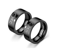 Nero,13=23mm,2 pz Anello dimagrante, anelli di coppia in acciaio al titanio, perdere peso brucia grassi anello di moda