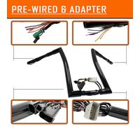 Nero 14 " Precablati Manubrio 1.5 " 32mm Per 2008-2013 Harley Strada Glide