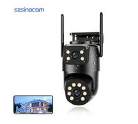 Nero - 1pcs / 2pcs / 3pcs / 4pcs telecamera di sorveglianza domestica 2K all'aperto, visione notturna a colori a 360 °, audio bidirezionale, sensore di movimento, rilevamento del movimento umano intel