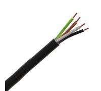 Nero 2.5mm 4 Core Filo Tondo PVC Flessibile Potenza & Illuminazione Cavo - 10 MT