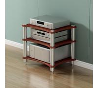 Nero 3 strati mobile Audio Rack Media Stand & WiFi Router Storage Open in legno AV Shelf per CD/DVD Soluzione armadio indipendente