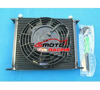 Nero 30 Row An10 Universal Engine Transmission Oil Cooler Radiatore olio +7" FAN