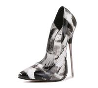 Nero,38 EU,Scarpe da Sera da Donna con Tacco a Spillo Alto, Punta Chiusa e Tacco a Spillo, Slip-on, da Sera, da Ballo, con Tacco da 6,3 pollici/16 cm