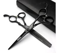 Nero (5,5 pollice o 6 pollice) Forbici per capelli Set Salone Styling Strumenti 440c alta durezza Acciaio inossidabile Forbici da taglio Hair Styling Specialist (6 pollici scissors set)